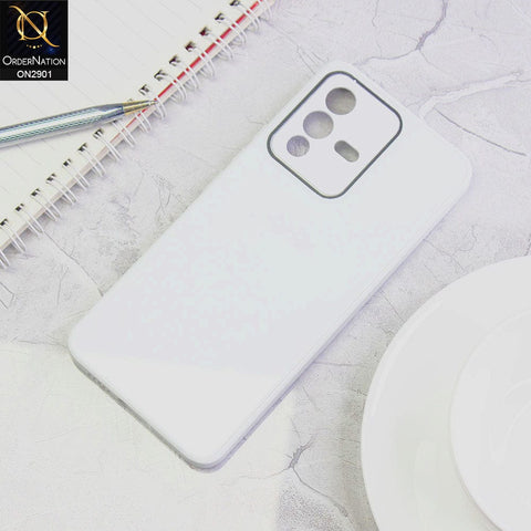 Vivo S12 Cover - White - New Glossy Shine Soft Borders Camera Protection Back Case