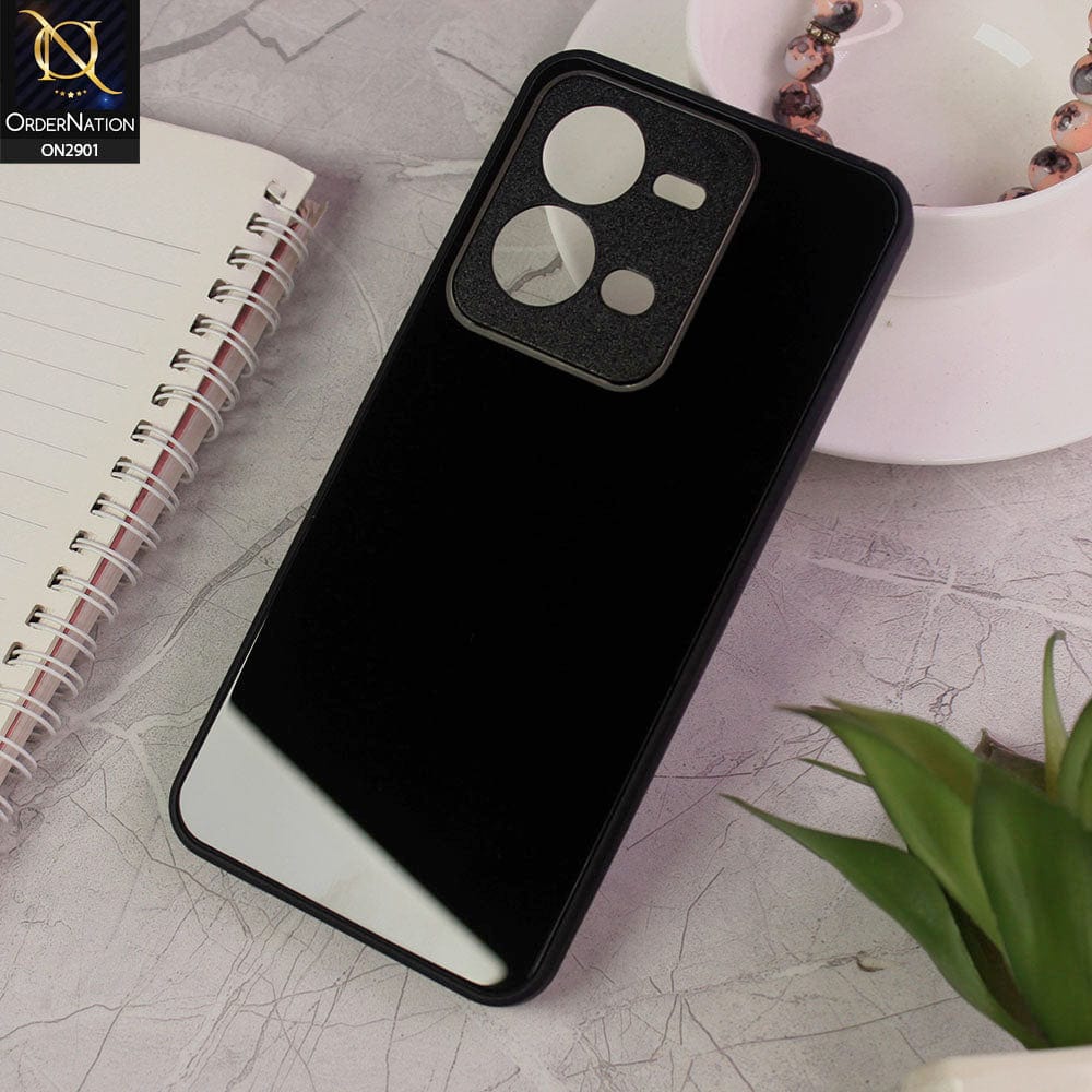 Vivo V25e Cover - Black - New Glossy Shine Soft Borders Camera Protection Back Case