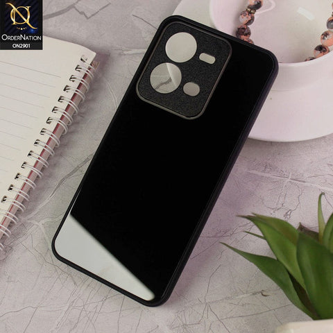 Vivo V25e Cover - Black - New Glossy Shine Soft Borders Camera Protection Back Case