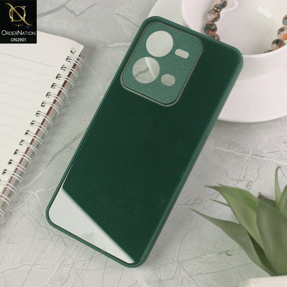 Vivo V25e Cover - Dark Green - New Glossy Shine Soft Borders Camera Protection Back Case
