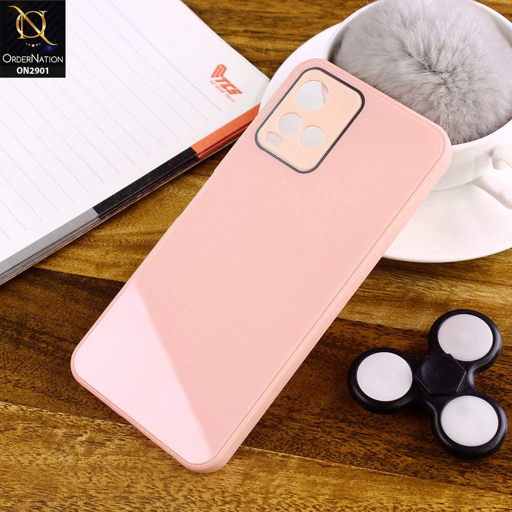 Vivo Y21s Cover - Peach - New Glossy Shine Soft Borders Camera Protection Back Case