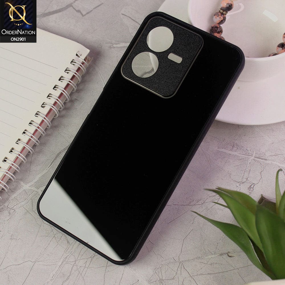 Vivo Y22 Cover - Black - New Glossy Shine Soft Borders Camera Protection Back Case