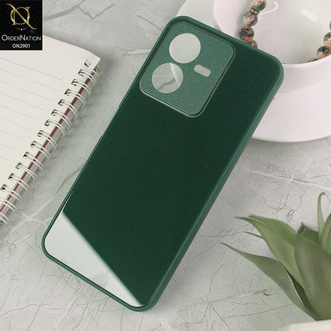 Vivo Y22 Cover - Dark Green - New Glossy Shine Soft Borders Camera Protection Back Case
