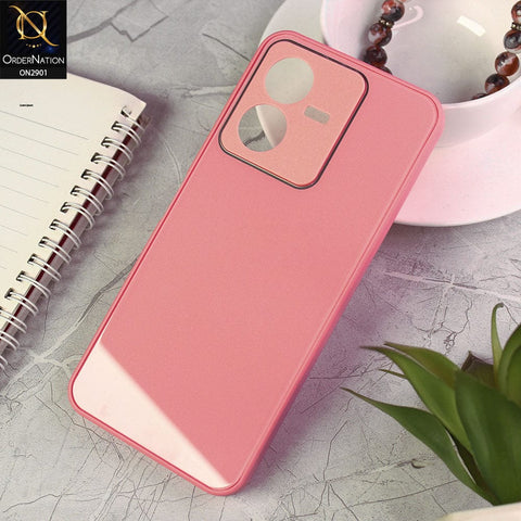 Vivo Y22 Cover - Pink - New Glossy Shine Soft Borders Camera Protection Back Case