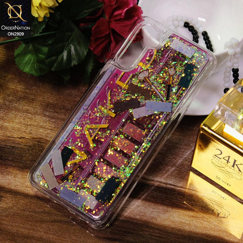 Oppo F15 Cover - Dark Pink - New Girlish Eyeshadow Palette Icon Liquid Glitter Case