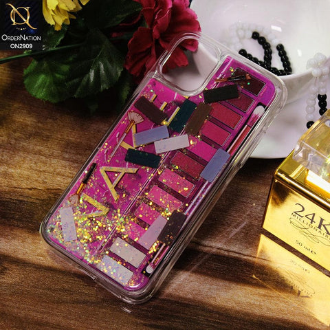 iPhone 12 Mini Cover - Dark Pink - New Girlish Eyeshadow Palette Icon Liquid Glitter Case