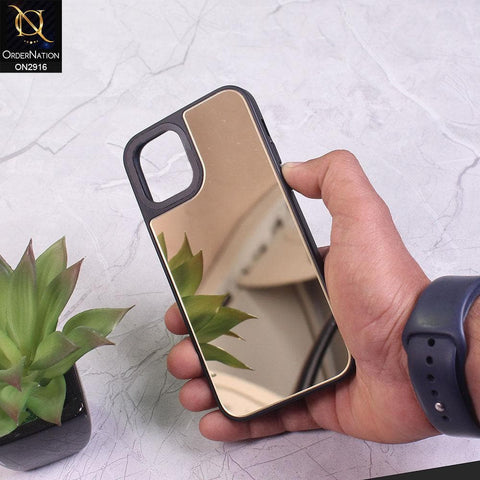 iPhone 12 Pro Max Cover - Golden - Makeup Mirror Shine Soft Case