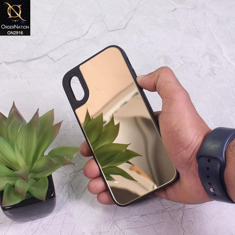 iPhone XR Cover - Golden - Makeup Mirror Shine Soft Case