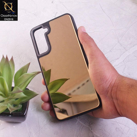Samsung Galaxy S21 Plus 5G Cover - Golden - Makeup Mirror Shine Soft Case