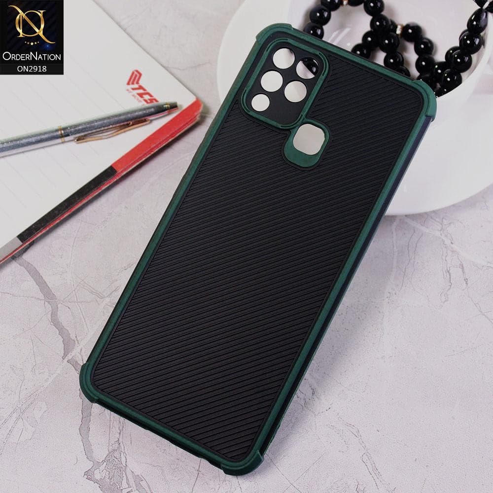 Infinix Hot 10s Cover - Green - 3D Soft Linning Camera Protection Case