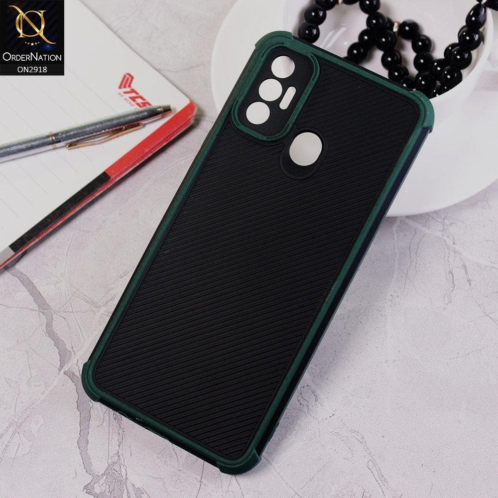 Tecno Spark 7 Cover - Green - 3D Soft Linning Camera Protection Case