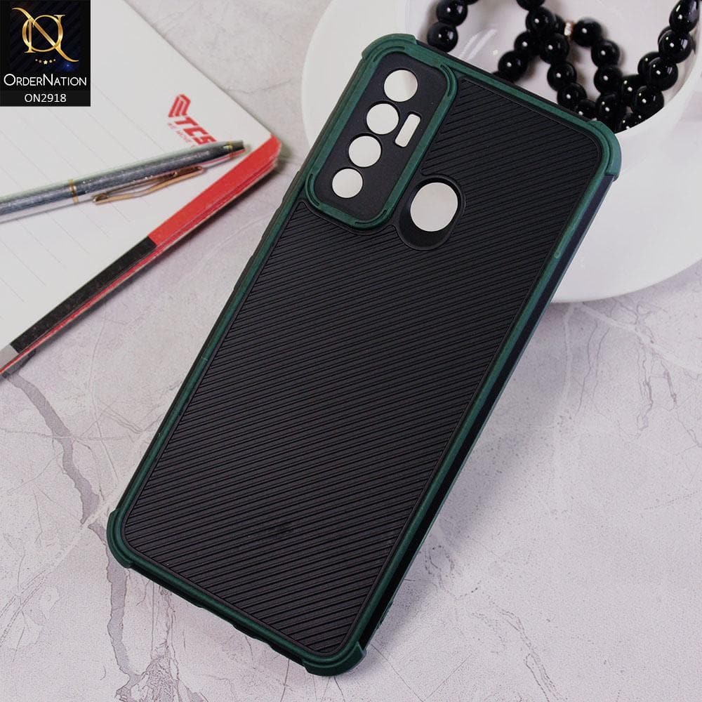 Tecno Spark 7 Pro Cover - Green - 3D Soft Linning Camera Protection Case