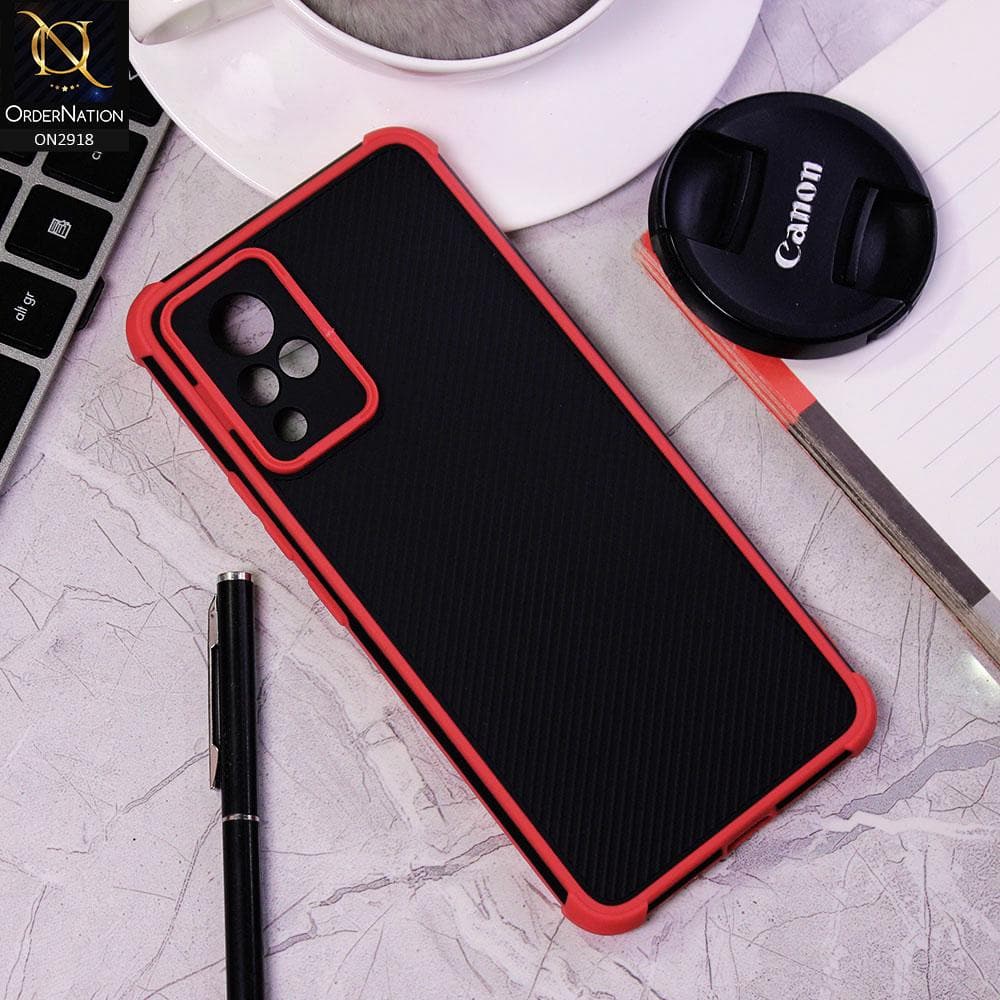 Vivo V21 Cover - Red - 3D Soft Linning Camera Protection Case