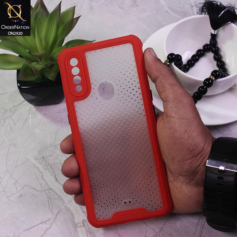 Samsung Galaxy A20s Cover - Red - New Breathing Series Soft Borders Protective Case
