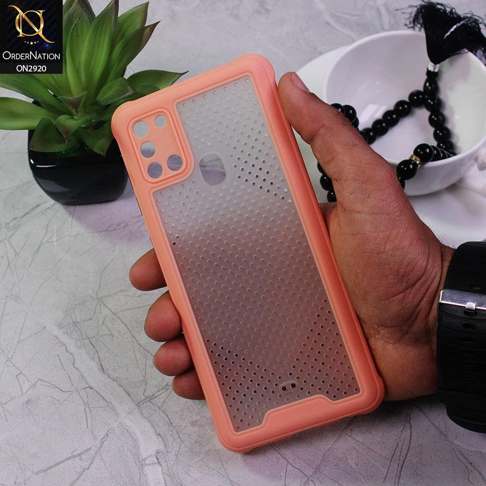 Samsung Galaxy A21s Cover - Pink - New Breathing Series Soft Borders Protective Case