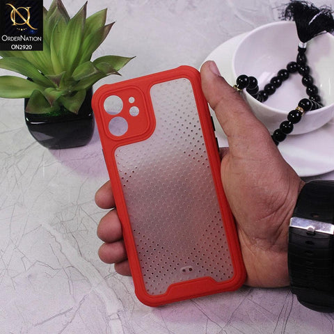 iPhone 12 Cover - Red - New Breathing Series Soft Borders Protective Case