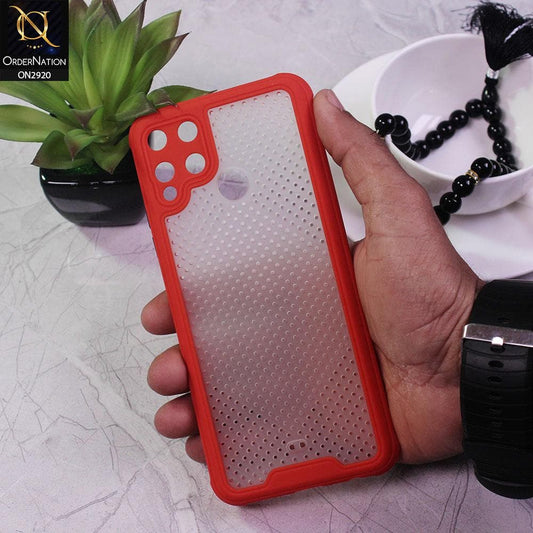 Realme C15 Cover - Red - New Breathing Series Soft Borders Protective Case