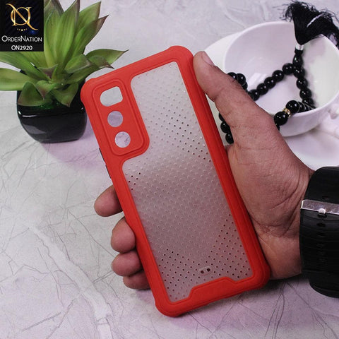 Vivo V20 SE Cover - Red - New Breathing Series Soft Borders Protective Case