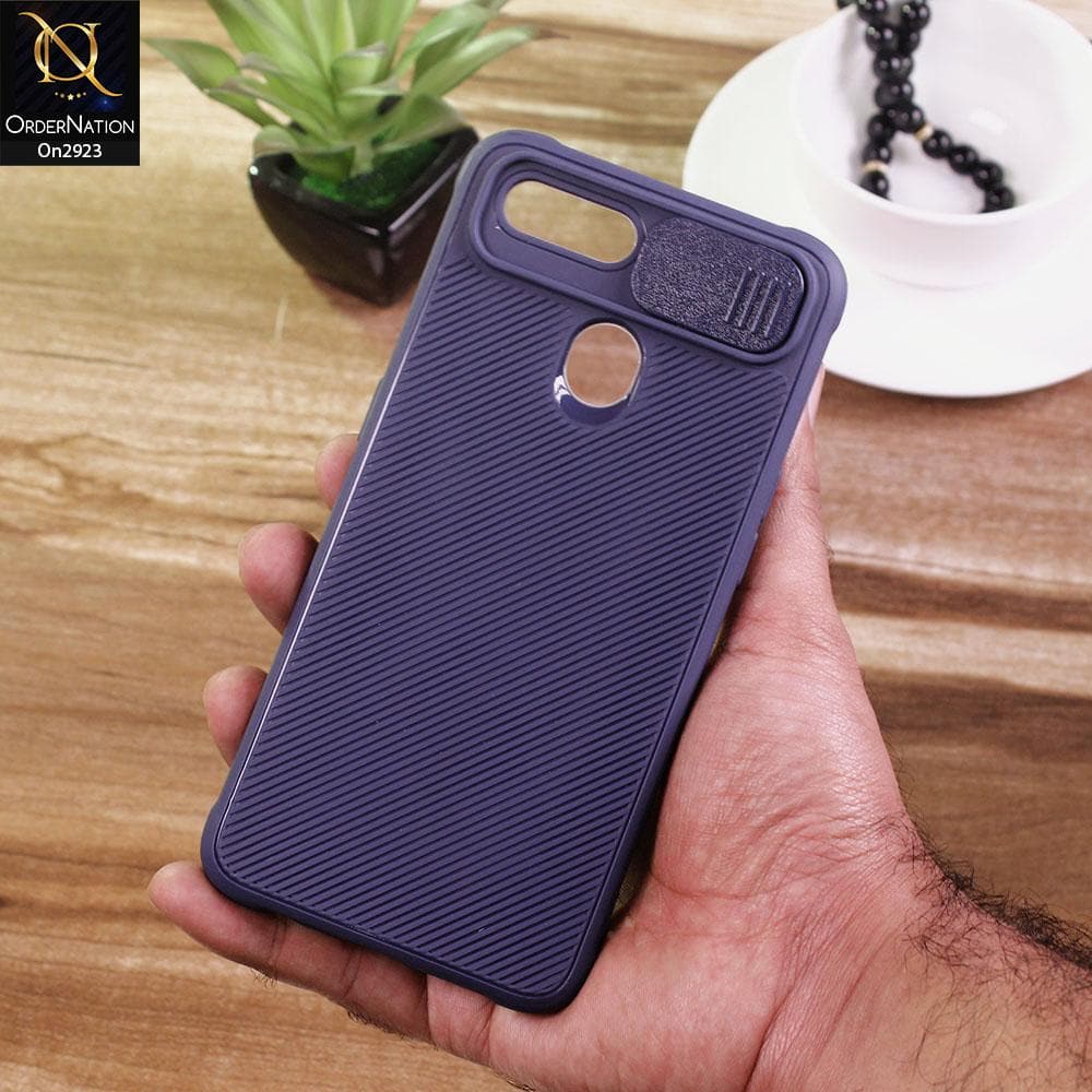 Oppo A12 - Blue - New Soft Silicone Camera Shutter Case