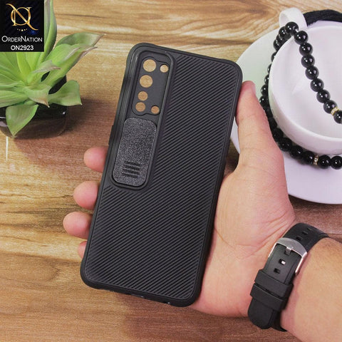 Oppo Reno 3 5G Cover - Black - New Soft Silicone Camera Shutter Case