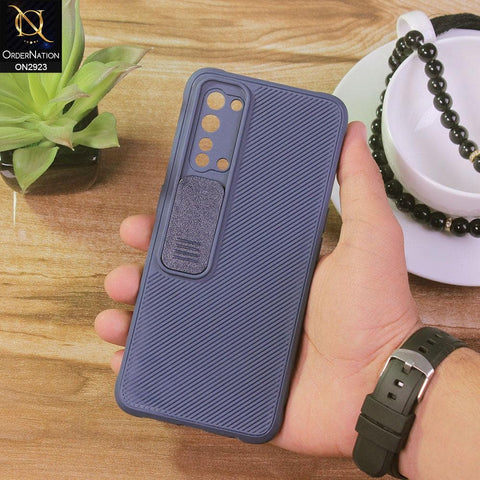 Oppo F15 Cover - Blue - New Soft Silicone Camera Shutter Case