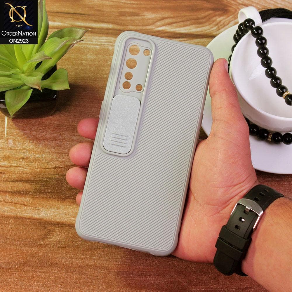 Oppo F15 Cover - Gray - New Soft Silicone Camera Shutter Case