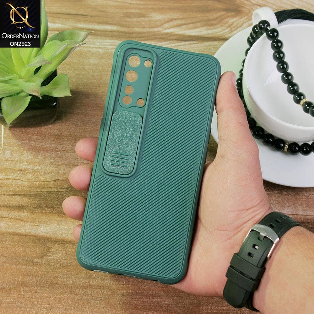 Oppo Reno 3 Cover - Green - New Soft Silicone Camera Shutter Case