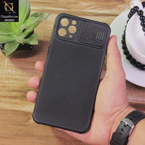 iPhone 11 Pro Max Cover - Black - New Soft Silicone Camera Shutter Case