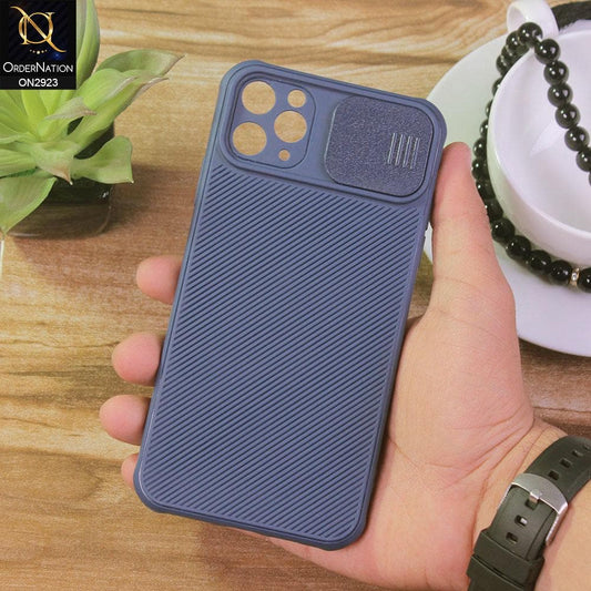 iPhone 11 Pro Max Cover - Blue - New Soft Silicone Camera Shutter Case