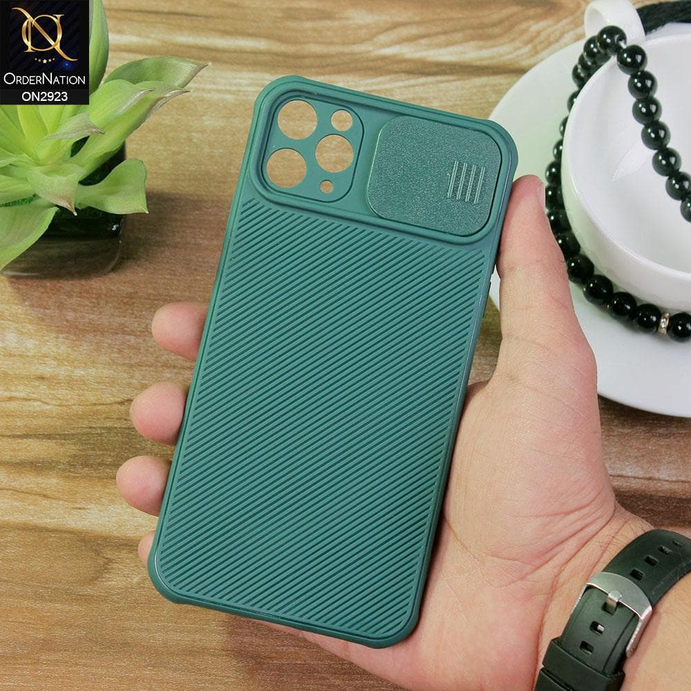 iPhone 11 Pro Max Cover - Green - New Soft Silicone Camera Shutter Case