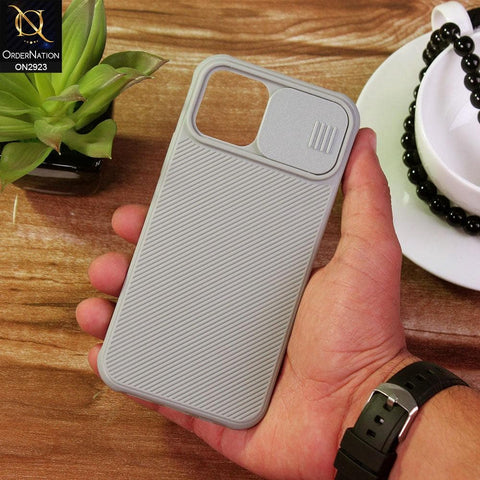 iPhone 12 Cover - Gray - New Soft Silicone Camera Shutter Case