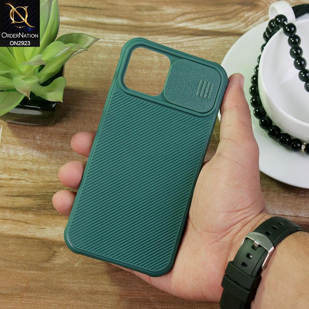 iPhone 12 Pro Cover - Green - New Soft Silicone Camera Shutter Case