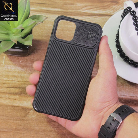 iPhone 12 Pro Max Cover - Black - New Soft Silicone Camera Shutter Case