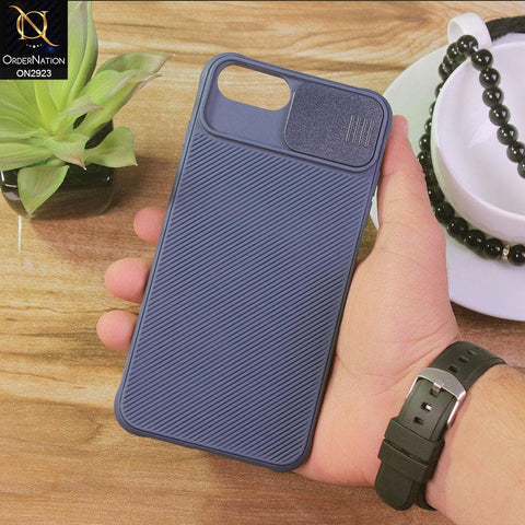 iPhone 8 Plus / 7 Plus Cover - Blue - New Soft Silicone Camera Shutter Case
