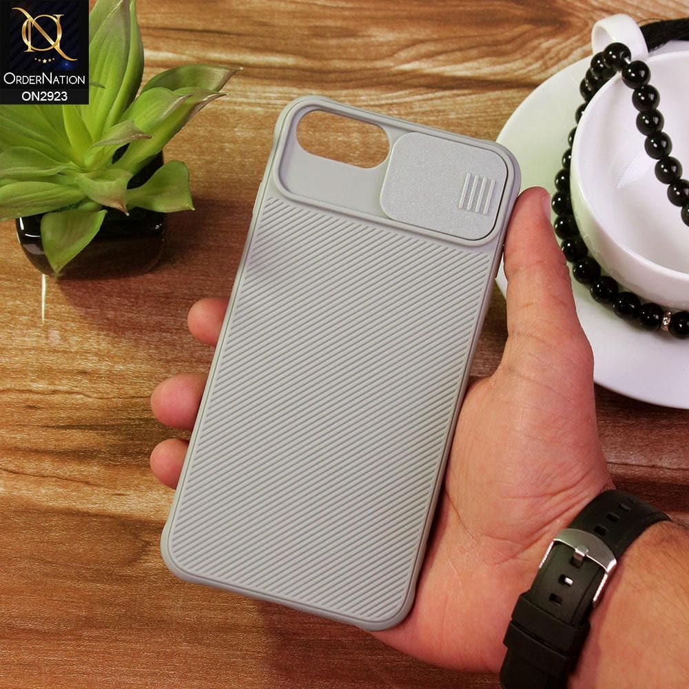 iPhone 8 Plus / 7 Plus Cover - Gray - New Soft Silicone Camera Shutter Case