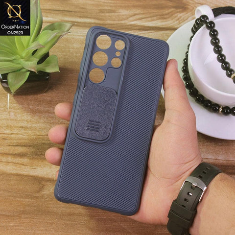 Samsung Galaxy S21 Ultra 5G Cover - Blue - New Soft Silicone Camera Shutter Case