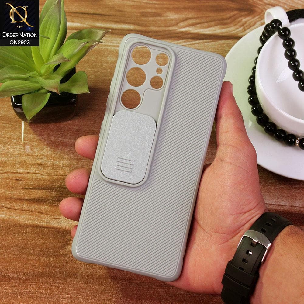 Samsung Galaxy S21 Ultra 5G Cover - Gray - New Soft Silicone Camera Shutter Case