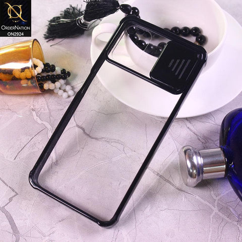 Samsung Galaxy A51 Cover - Black - New Camera Slide Protection Soft Border Transparent Case