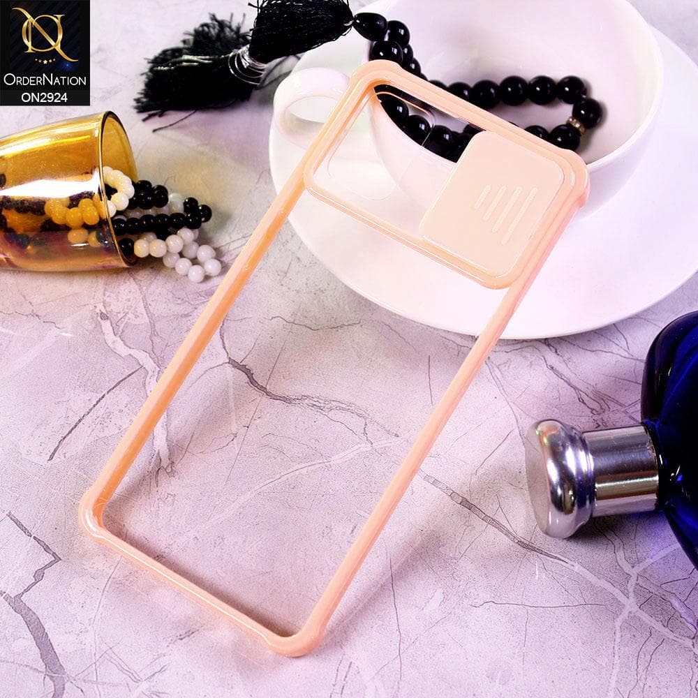 Samsung Galaxy A51 Cover - Pink - New Camera Slide Protection Soft Border Transparent Case