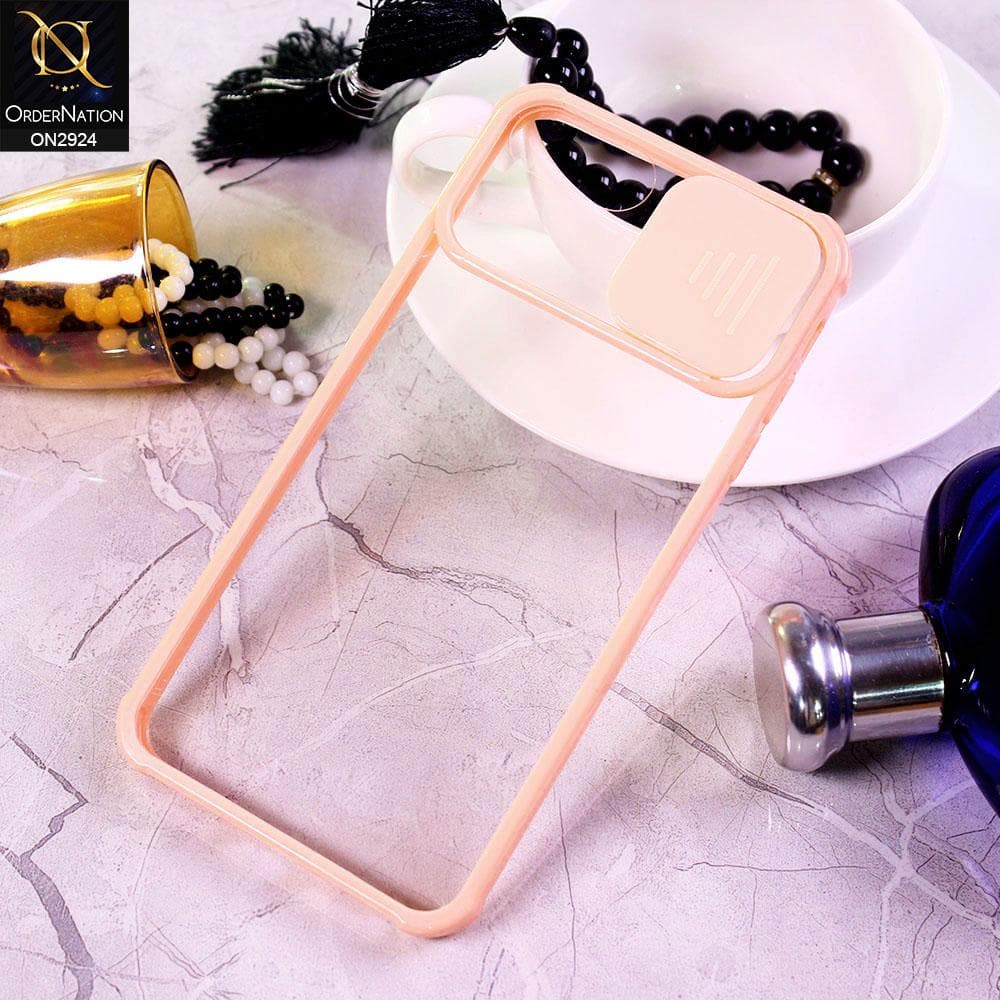 iPhone 6s Plus / 6 Plus Cover - Pink - New Camera Slide Protection Soft Border Transparent Case
