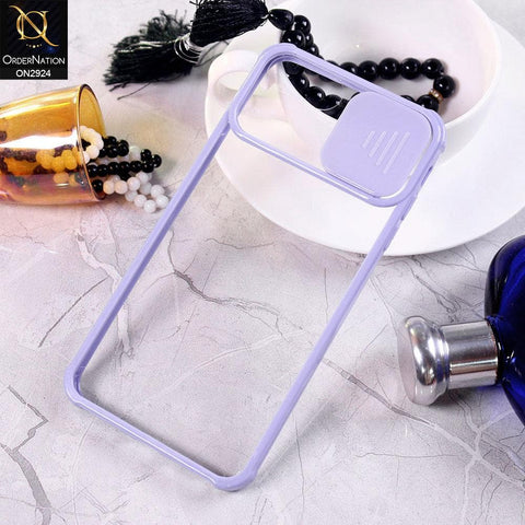 iPhone 6s Plus / 6 Plus Cover - Purple - New Camera Slide Protection Soft Border Transparent Case