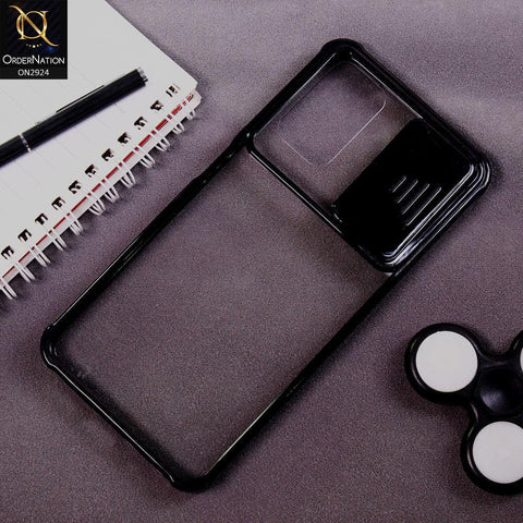 Xiaomi Redmi 9T Cover - Black - New Camera Slide Protection Soft Border Transparent Case