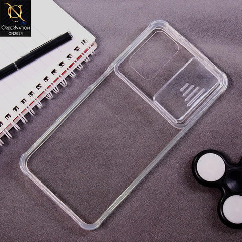 Xiaomi Redmi 9T Cover - Transparent - New Camera Slide Protection Soft Border Transparent Case