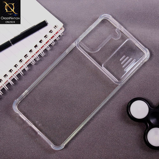 Samsung Galaxy S21 Plus 5G Cover - Transparent - New Camera Slide Protection Soft Border Transparent Case