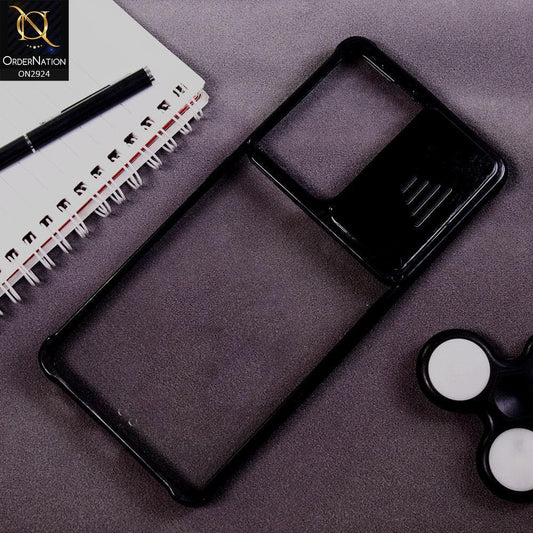 Samsung Galaxy S21 Ultra 5G Cover - Black - New Camera Slide Protection Soft Border Transparent Case