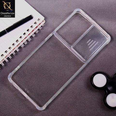 Samsung Galaxy S21 Ultra 5G Cover - Transparent - New Camera Slide Protection Soft Border Transparent Case