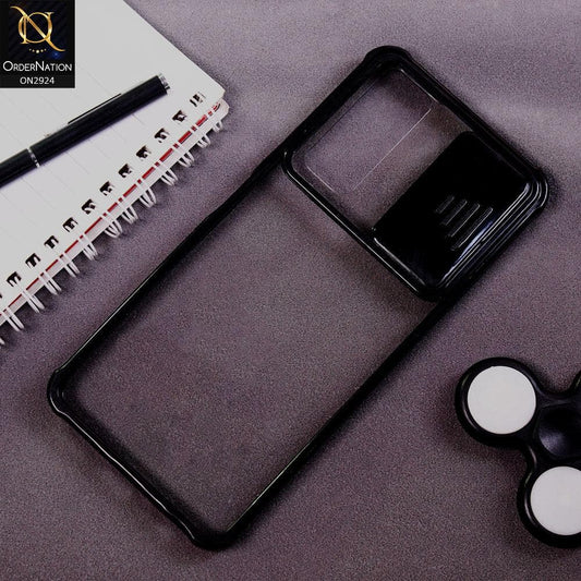 Vivo Y51 (2020 December) Cover - Black - New Camera Slide Protection Soft Border Transparent Case