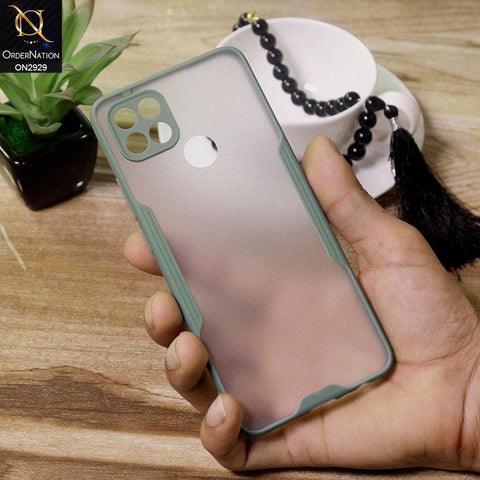 Oppo A15 Cover - Green - Semi Transparent Ultra Thin Paper Shell Soft Borders Case