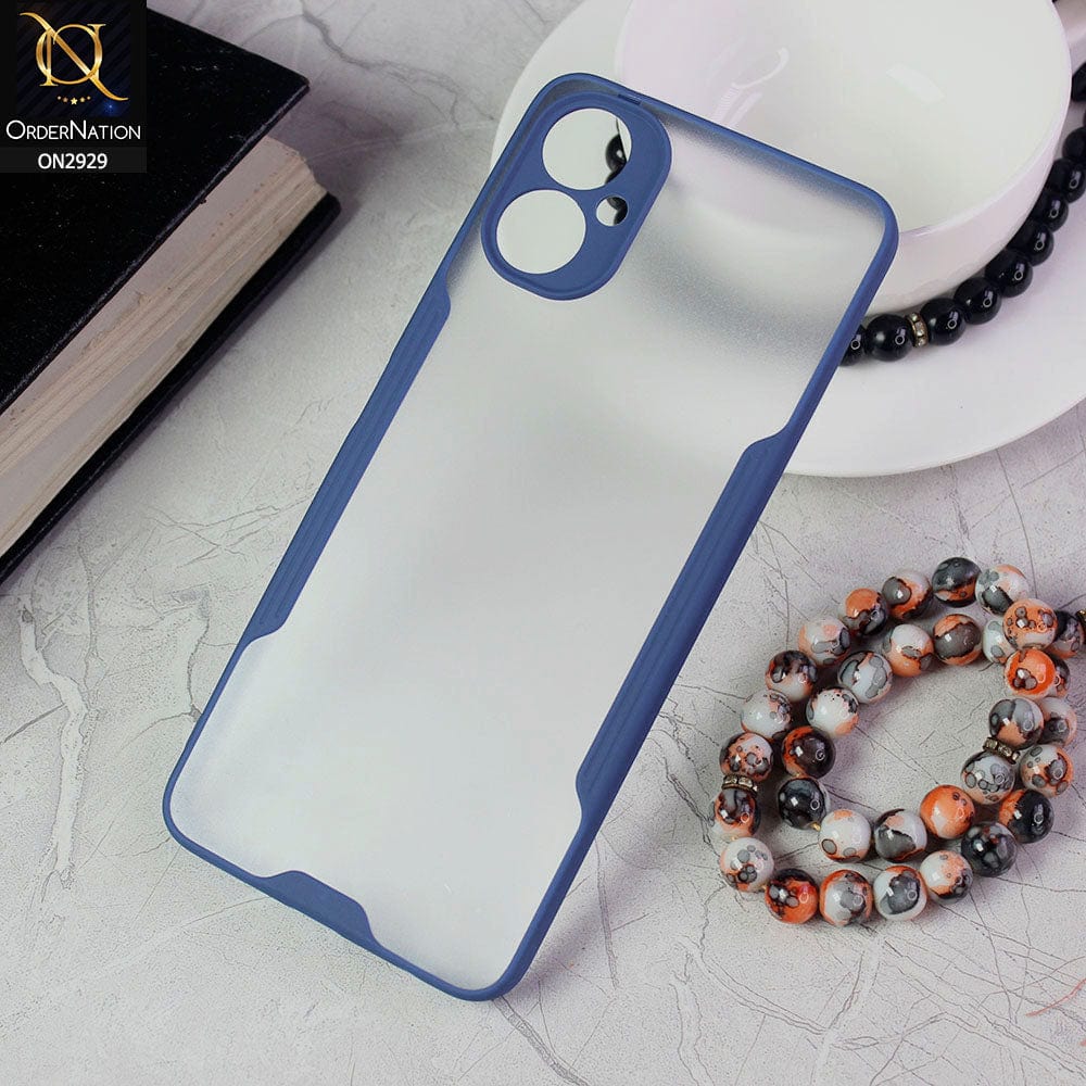 Tecno Camon 19 Neo Cover - Blue - Semi Transparent Ultra Thin Paper Shell Soft Borders Case