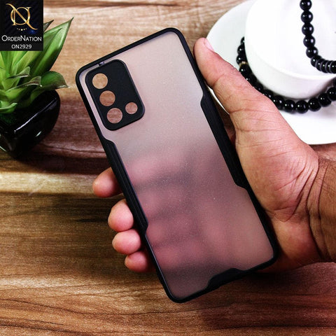Oppo A95 4G Cover - Black - Semi Transparent Ultra Thin Paper Shell Soft Borders Case